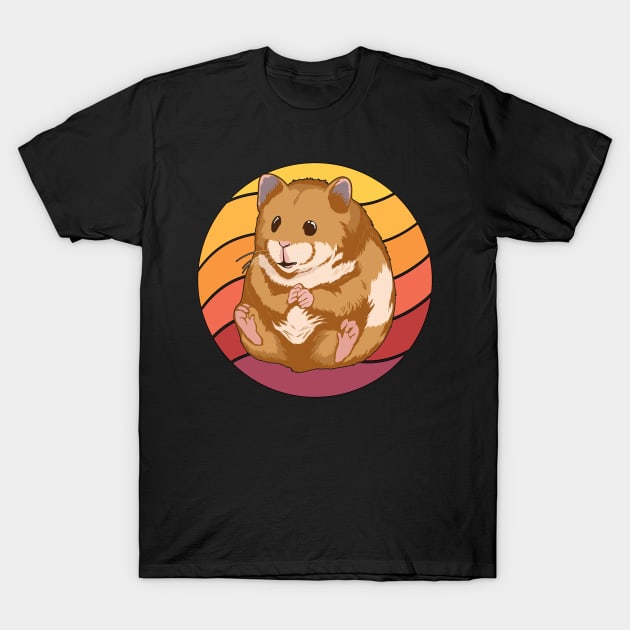 Retro Sunset Hamster T-Shirt by TheTeeBee